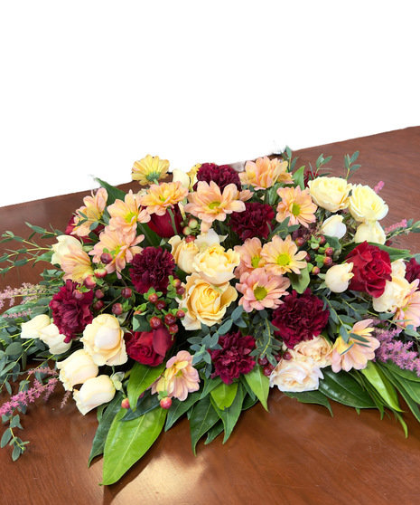 Cranberry and Peach Centerpiece