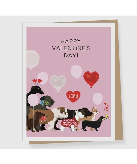 Dog Walk Valentine's Card