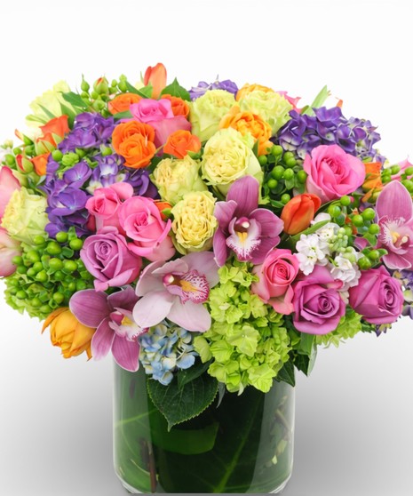 Orchids, Full Bloom Hydrangea, Long Stem Roses, Tulips, Penoies