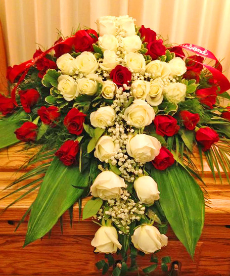 Elegant Cross Casket Spray