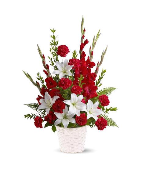 Peaceful White Lilies Basket