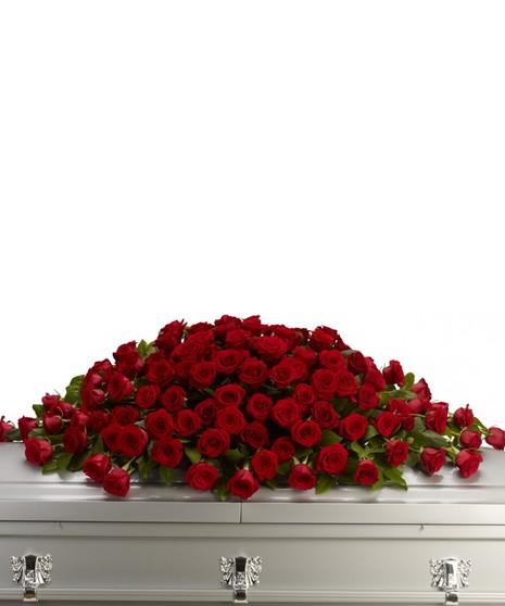 Large Red Rose Casket Cover