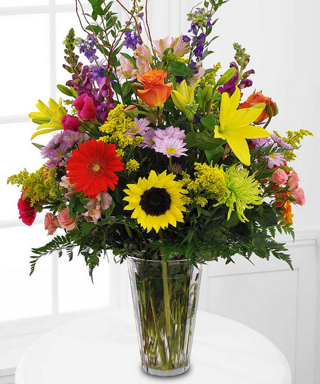 Sunflowers, Roses, Gerbera Daisies
