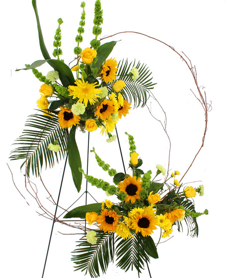 2 Part Sunflower Memorial Spray